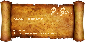 Pere Zsanett névjegykártya